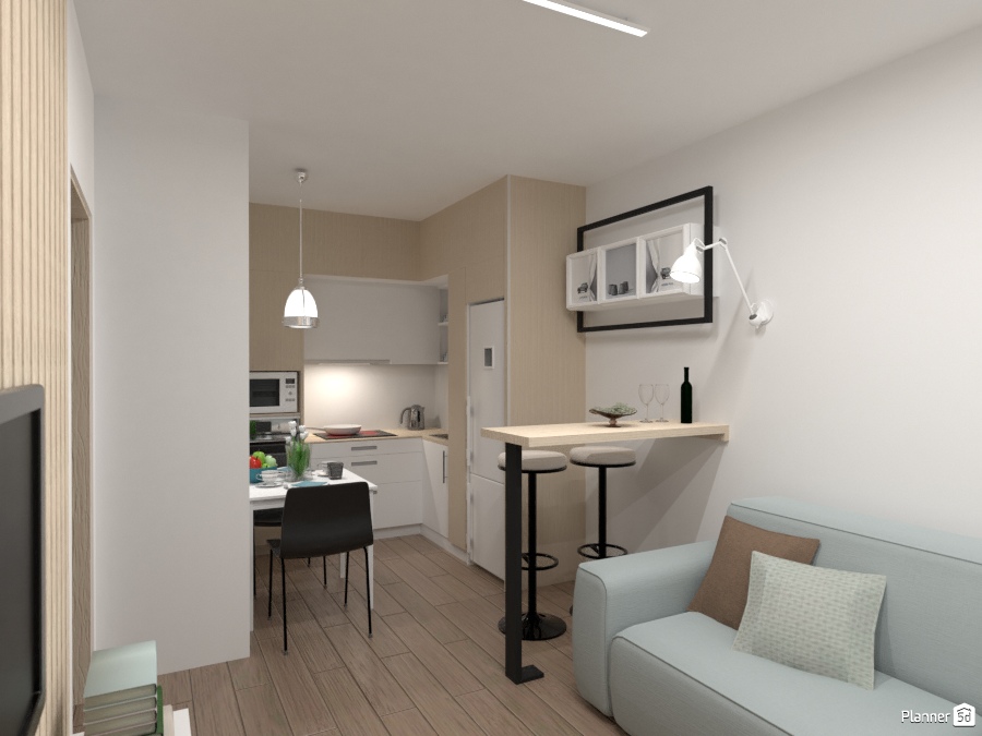 Дизайн кухни студии в скандинавском стиле #2085041 by Татьяна Максимова