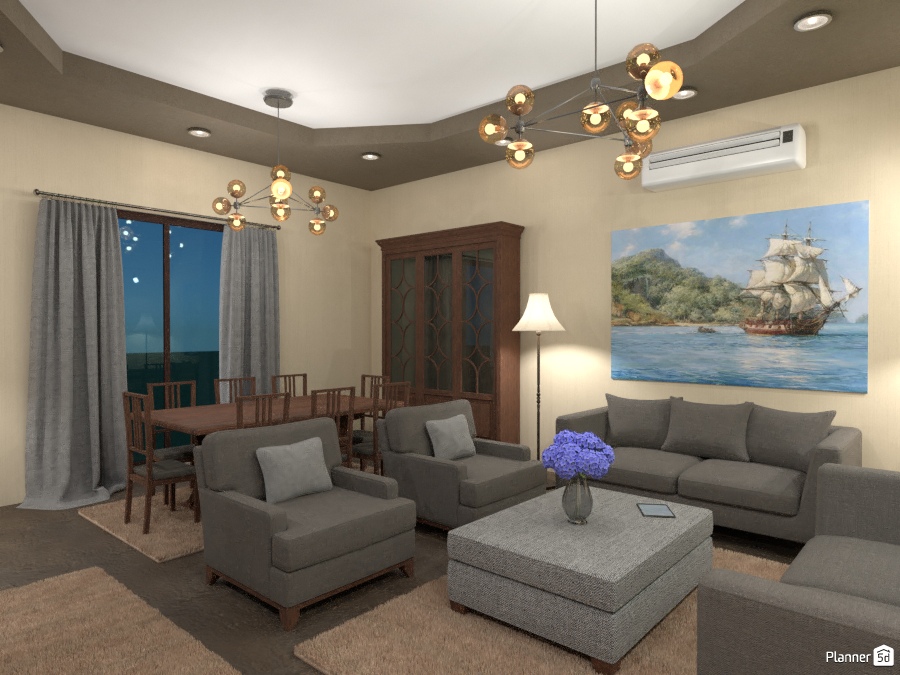 Grey x Beige Living and Dining #2264134 by Mohimen Atrees