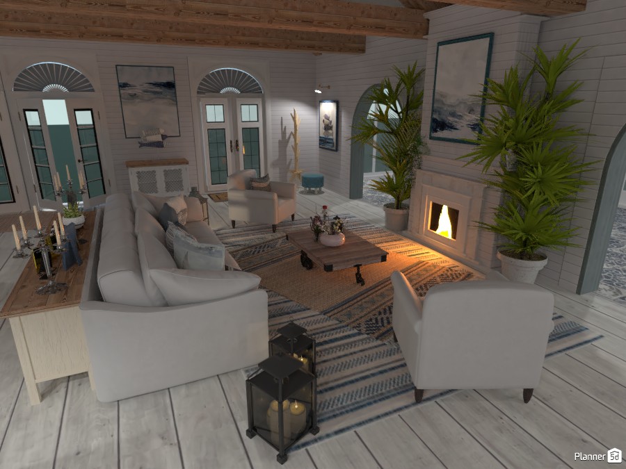 Feb 2021: Living w/fireplace #4012373 by Micaela Maccaferri