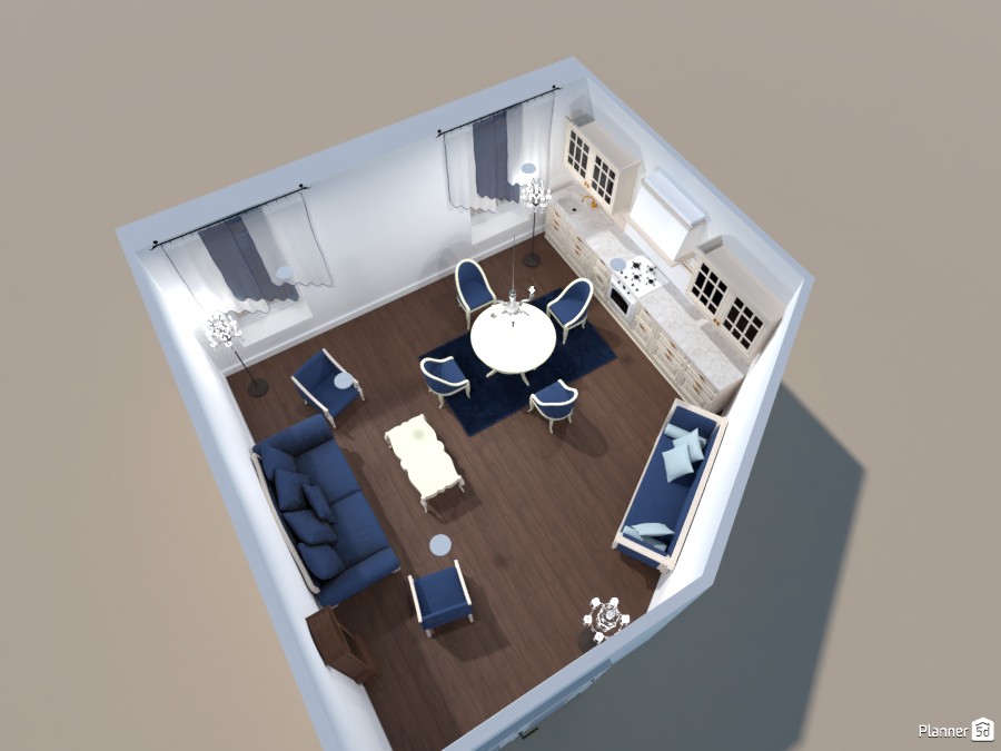 Fancy living room, dining room and kitchen #3962469 by BooBoo