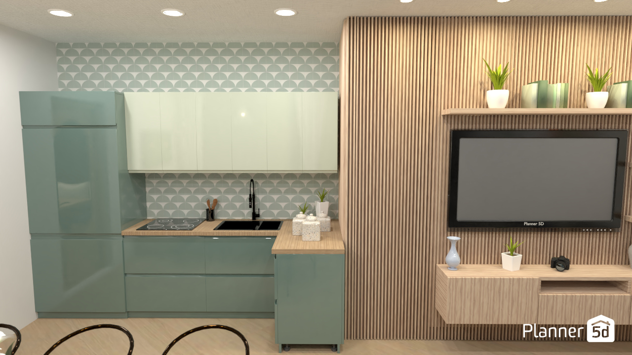 Studio Verde e Azul 1 #6333473 by Mari Mond