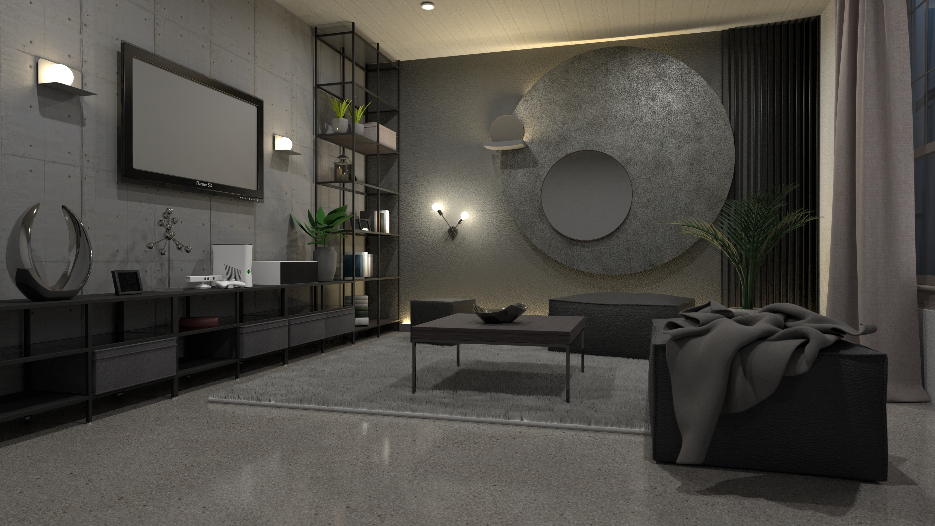 Living room_Industrial style #7491802 by Natasha