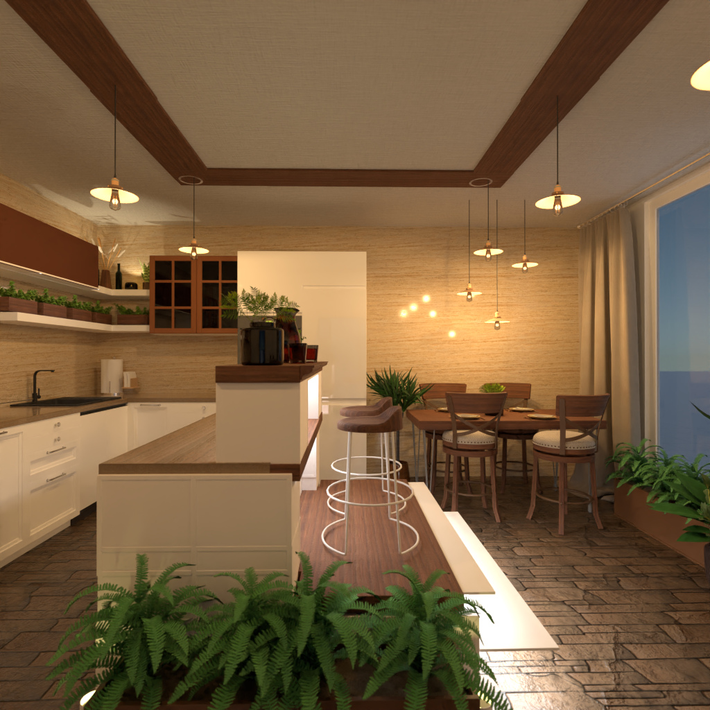 Brown and White Kitchen #11481984 by Editors Choice