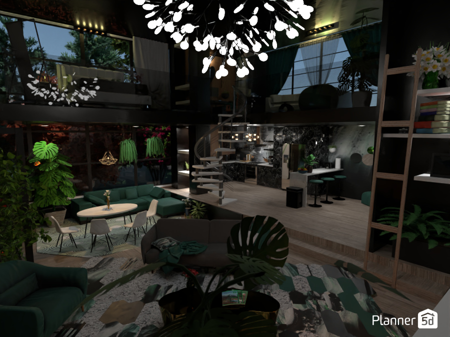 Green, White, and Gray Loft Apartment #11157128 by DaWutIsReal
