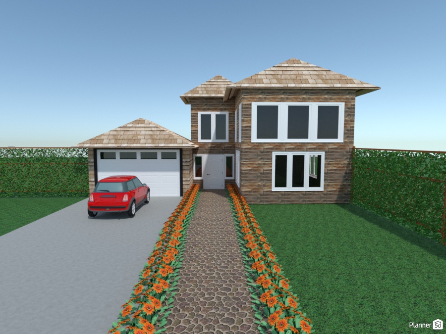 L shaped house with garage #2262201 by Joy Suiter