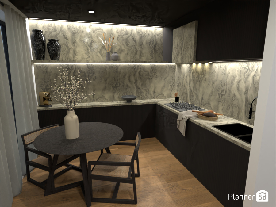 Apartment Kitchen with Stained Marble 10915840 by Ana G image