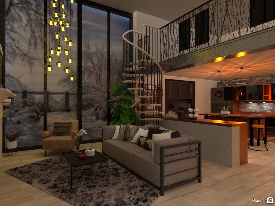 Neo-Industrial loft: Living #3836056 by Micaela Maccaferri