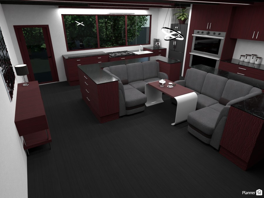 Dark Red Kitchen #3058228 by ESK