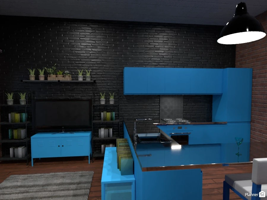 Loft in brick and blue #3035164 by Rita