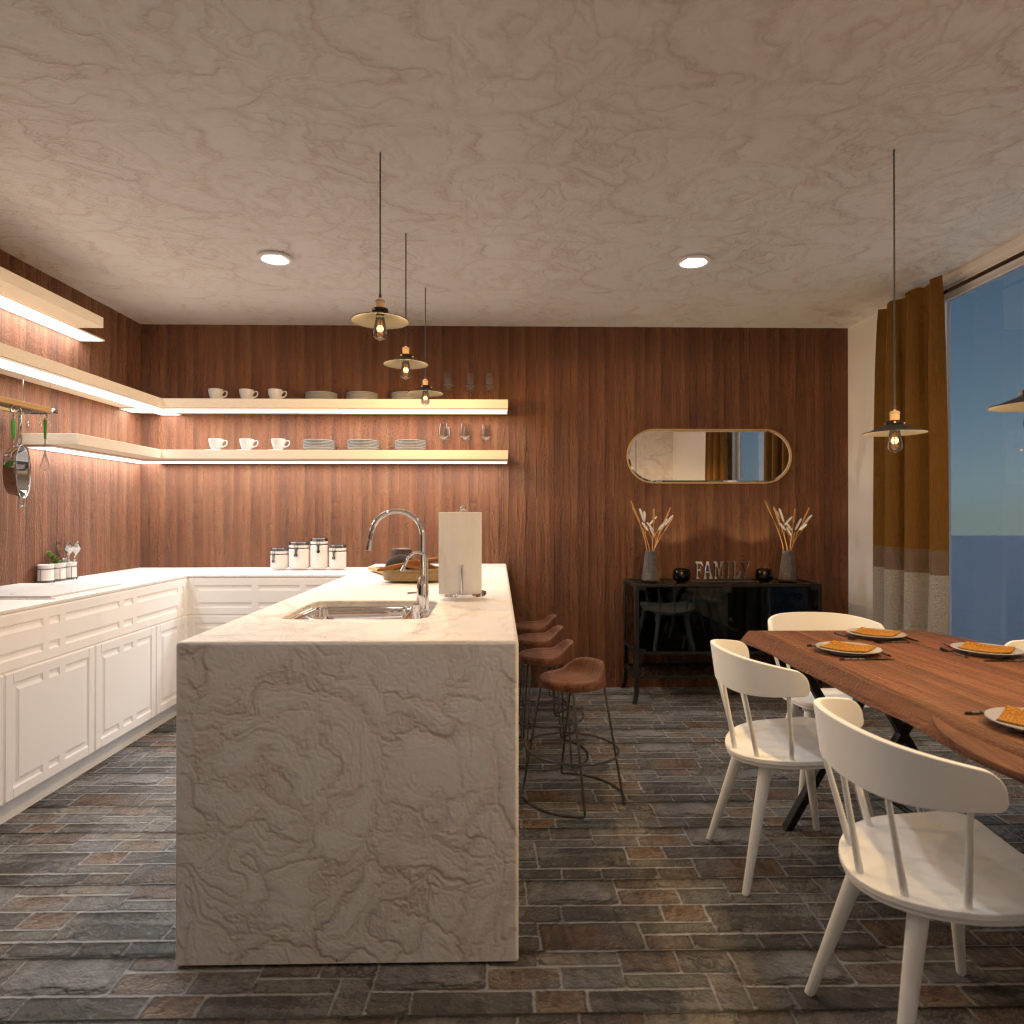 Brown and White Kitchen #11547036 by Editors Choice