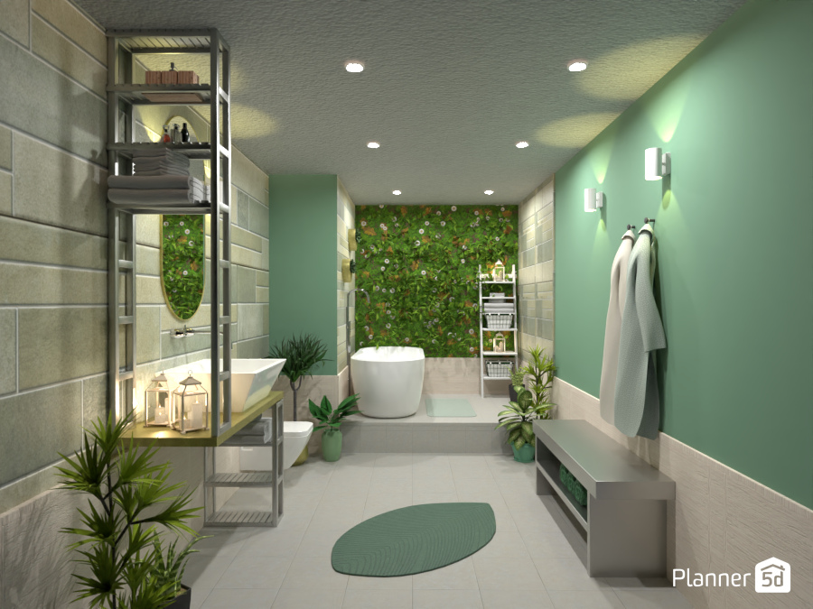 Green bathroom - Batalla de diseño 8074469 by Hall Pat image