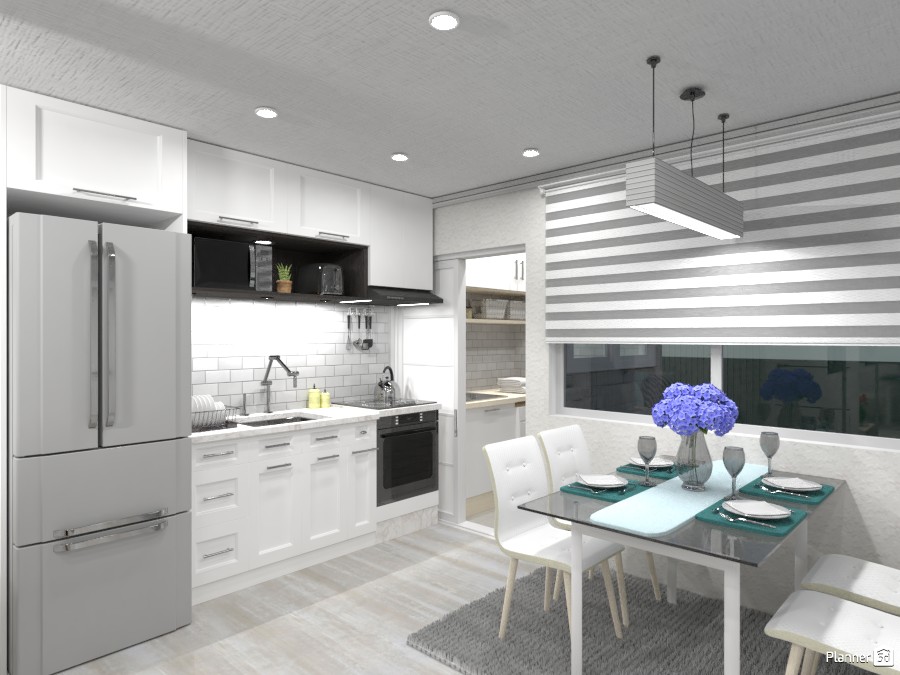 Sala de jantar e cozinha neutra #3492865 by Nanda