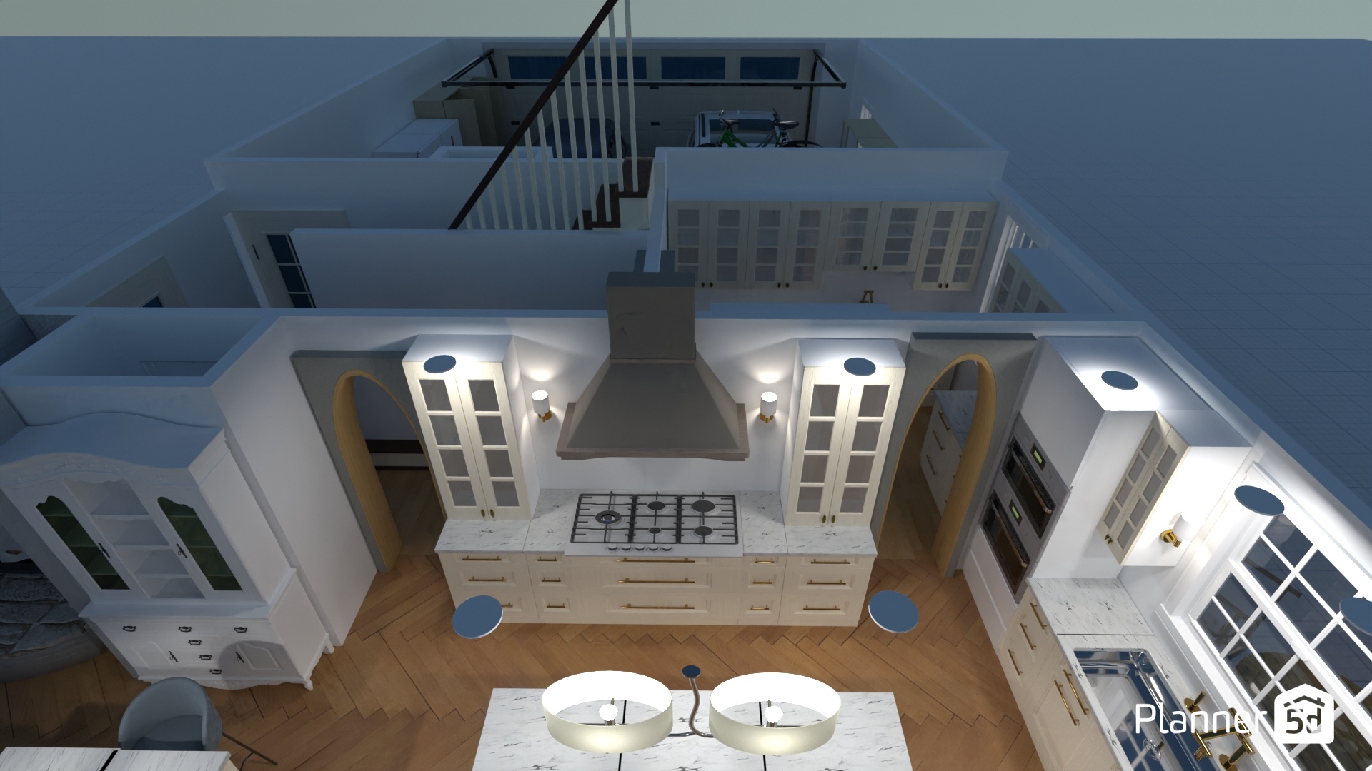 Kitchen Remodel 2024 - arch to Mudroom w/ovens near sink #23311526 by Jen Tyre