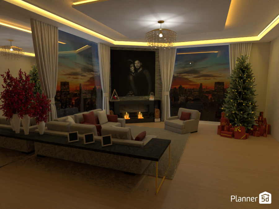 SALA DE ESTAR TEMA NATAL #10284032 by Rayssa Lim