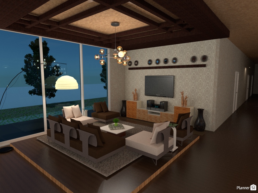 Glass House Living Room #1855880 by Stella Atienza