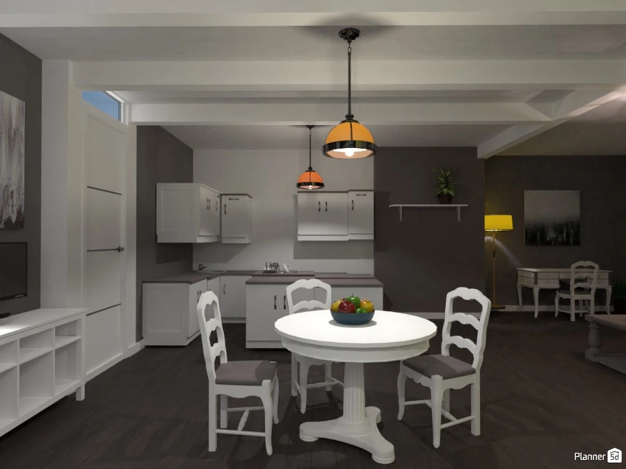 ISLAND KITCHEN WITH LIVING ROOM WITH DINING TABLE! #3022600 by Huzaifah Al-Quraishi
