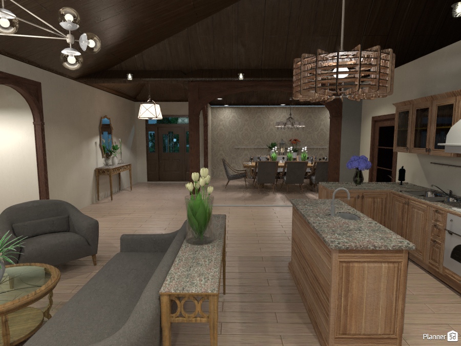 Open Concept Living Room, Dining Room and Kitchen #2068612 by Jason Chandler Grimes