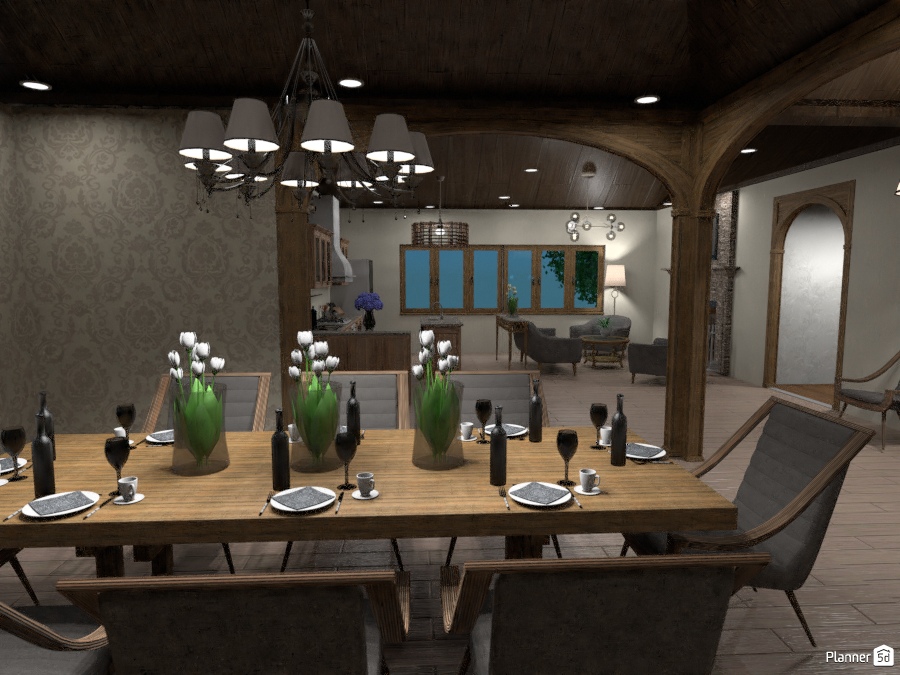 Open concept Kitchen, Living Room and Dining Room #2069969 by Jason Chandler Grimes