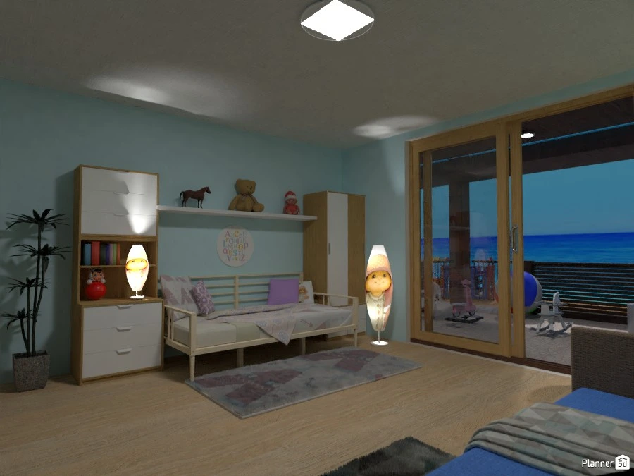 Beach house for a large family Free Online Design 3D Floor