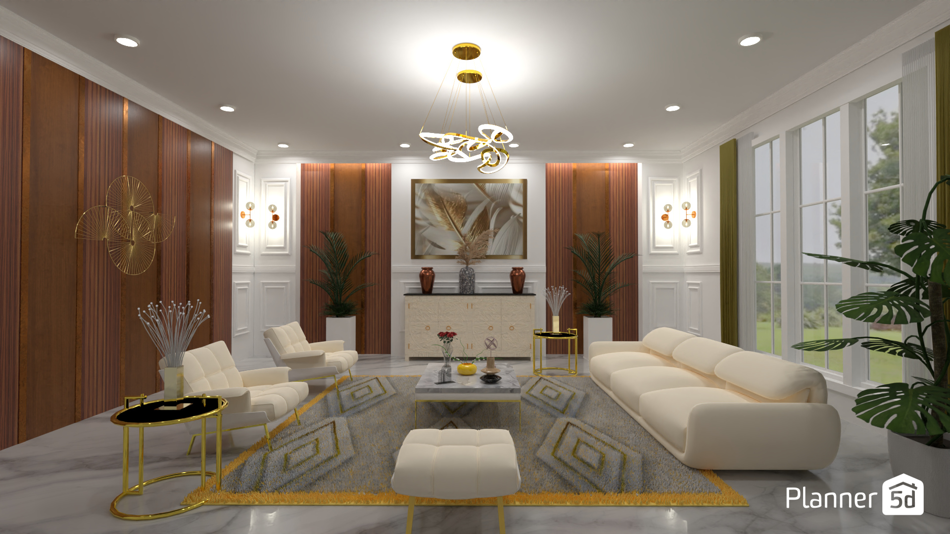 Sala dorado y blanco #18350947 by MariaCris