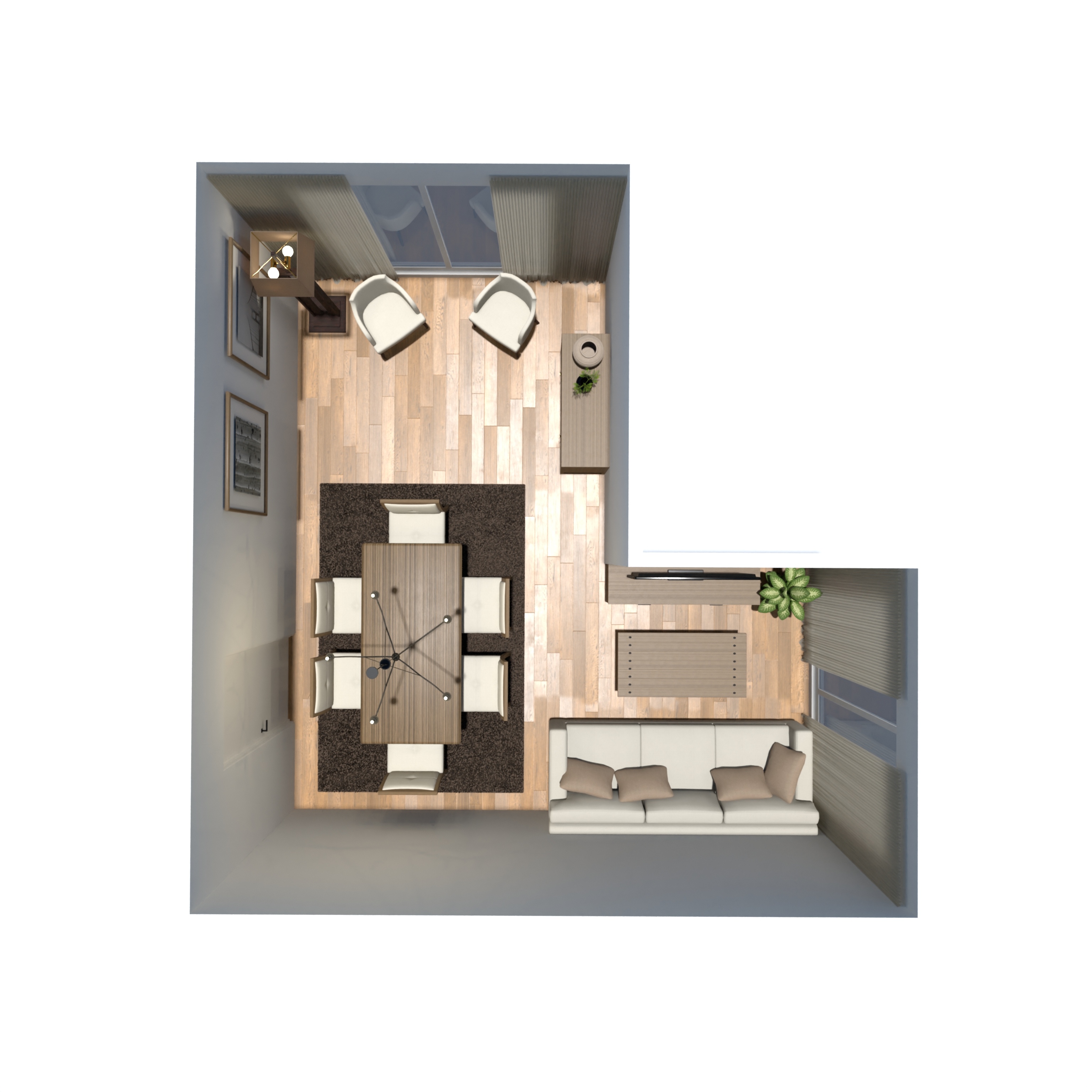 Living Room L-shaped copy #26032972 by Evelinaa