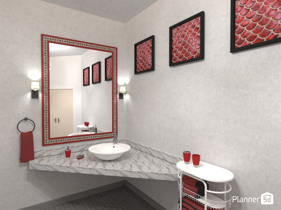 Bathroom in Red 4183473 by Valerie W. image