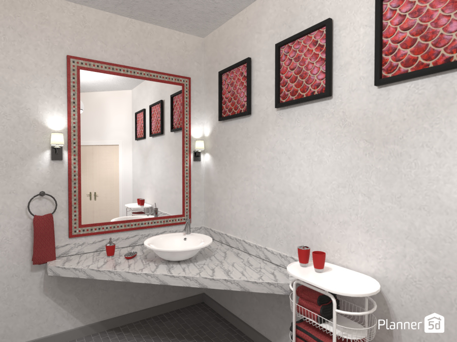Bathroom in Red #4183473 by Valerie