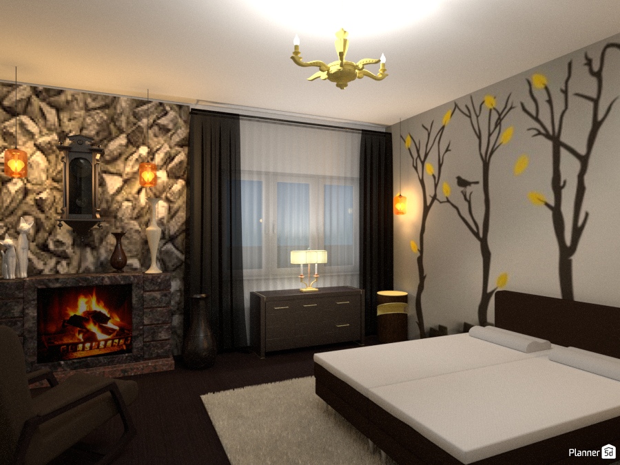 Спальня с камином #1786864 by Татьяна