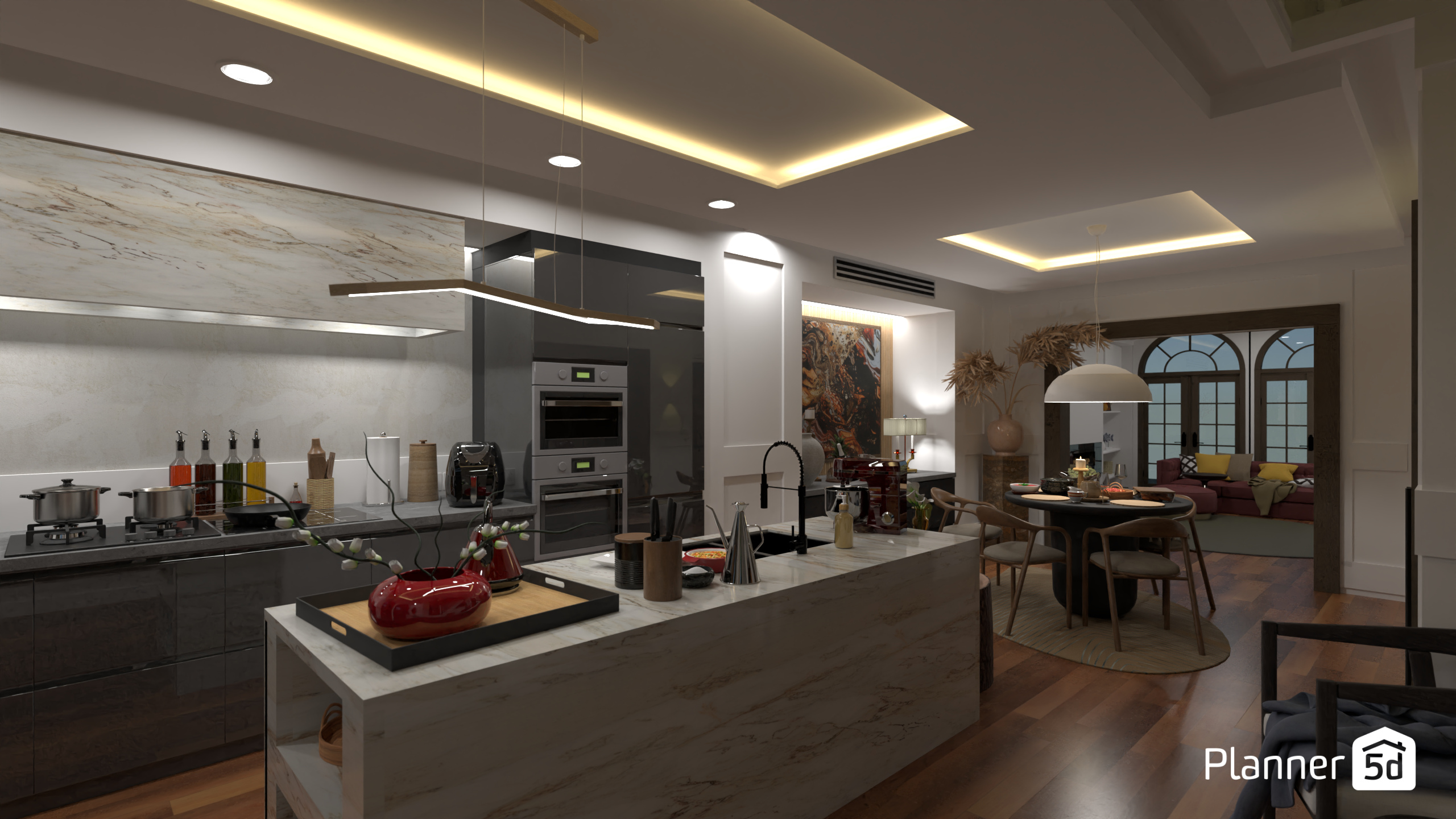Inner city Sydney terrace house kitchen 1 (dinner party version) #18050519 by James Atkinson