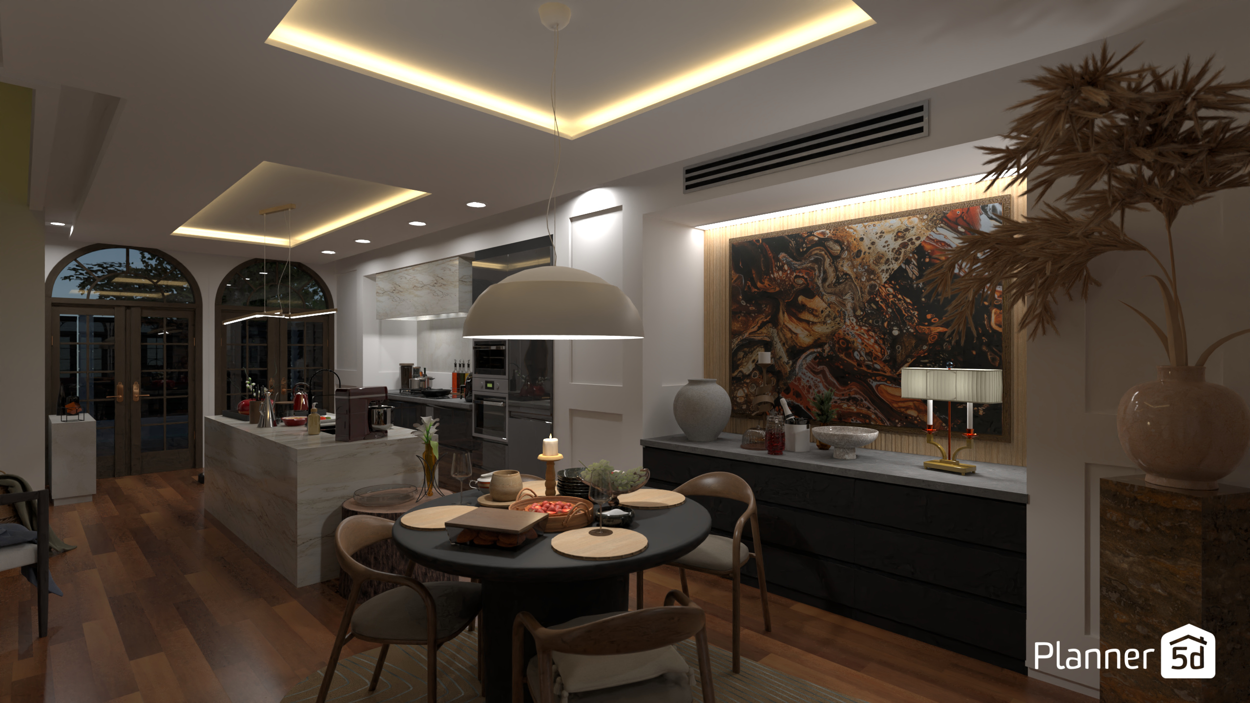 Inner city Sydney terrace house dining room 1 (dinner party version) #18050535 by James Atkinson