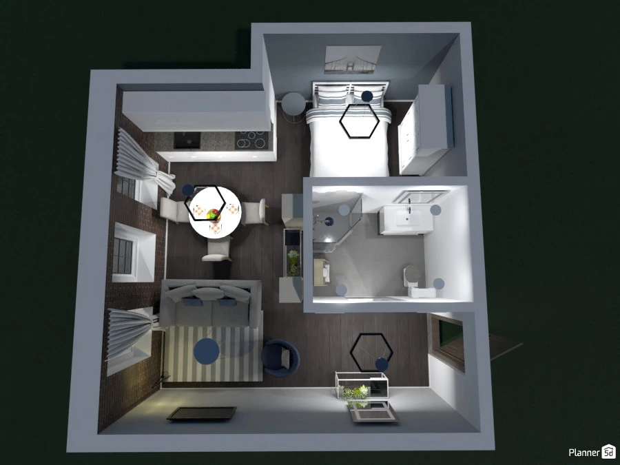 LIVING ROOM WITH A KITCHEN WITH A DINING ROOM WITH A BATHROOM WITH A BEDROOM! #82332 by Huzaifah Al-Quraishi