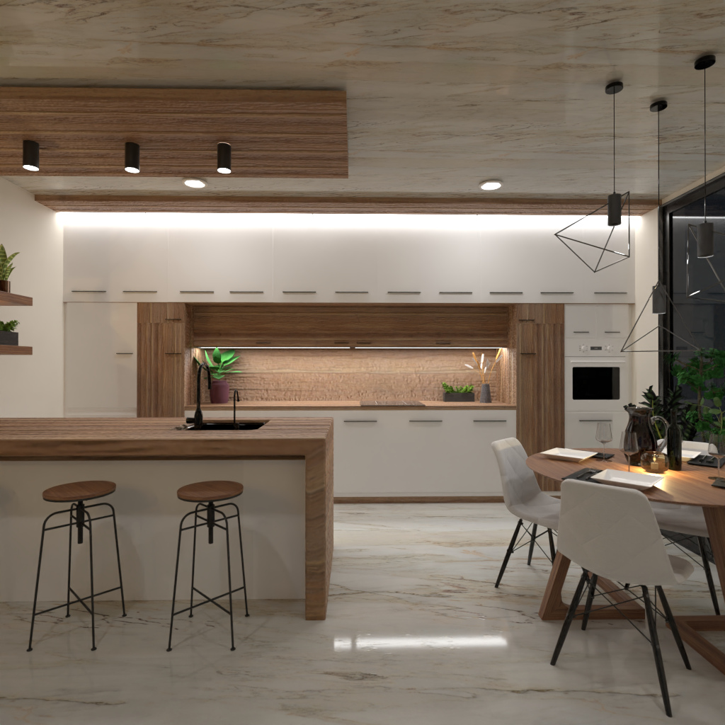 Brown and White Kitchen #11482448 by Editors Choice