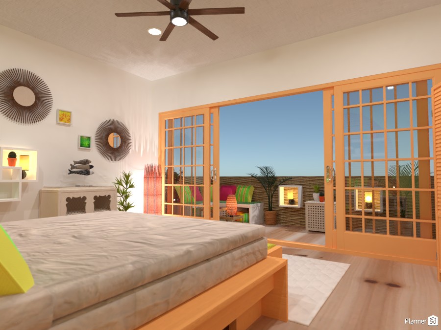 Tropical bedroom with a balcony #3787880 by Gabes