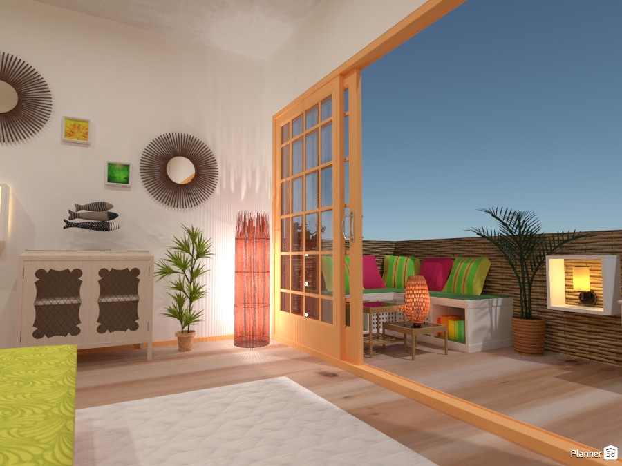 Tropical bedroom with a balcony 3787896 by Gabes image