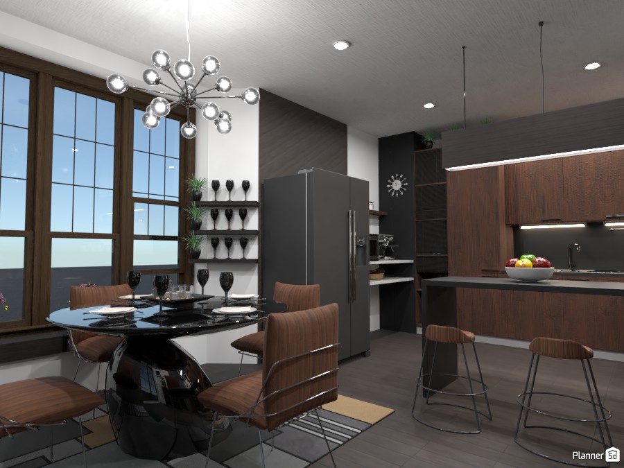All black!: Design battle contest .... the kitchen and dining room #4363449 by Gabes
