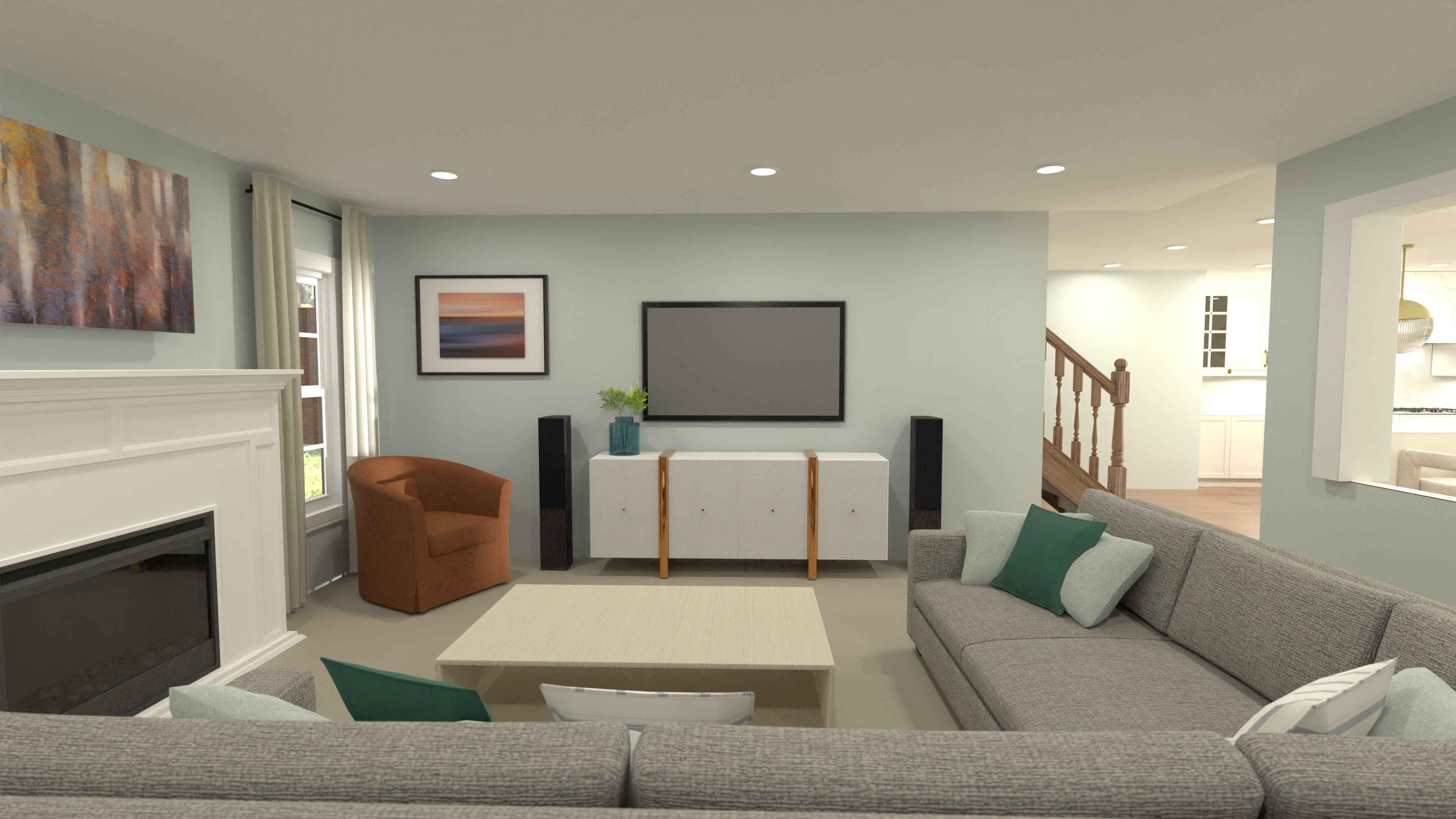 Umbreit - Family Room & Kitchen #23357078 by Nicole Bailey