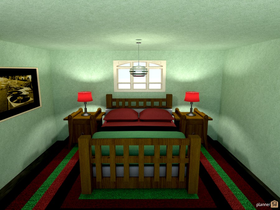 wood bed with rug #912796 by Joy Suiter