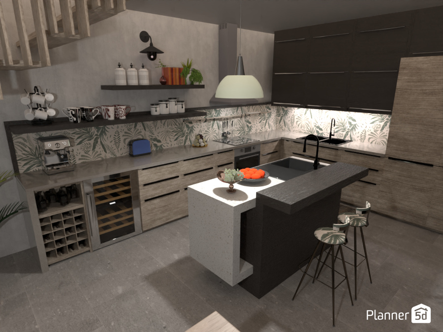 Three Story Modern House: Kitchen n.2 #7344114 by Moonface