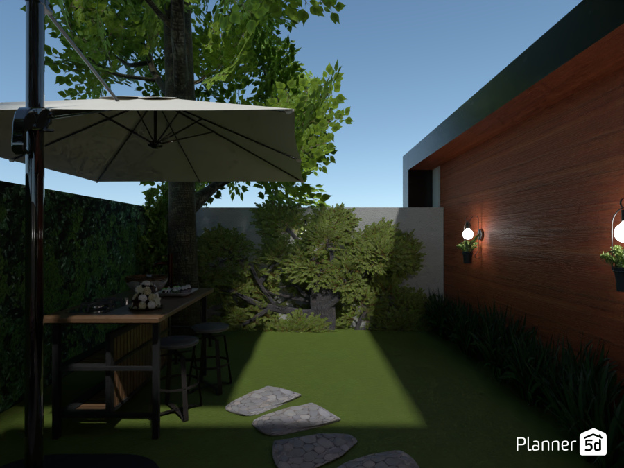 Three Story Modern House: Garden #7473646 by Moonface