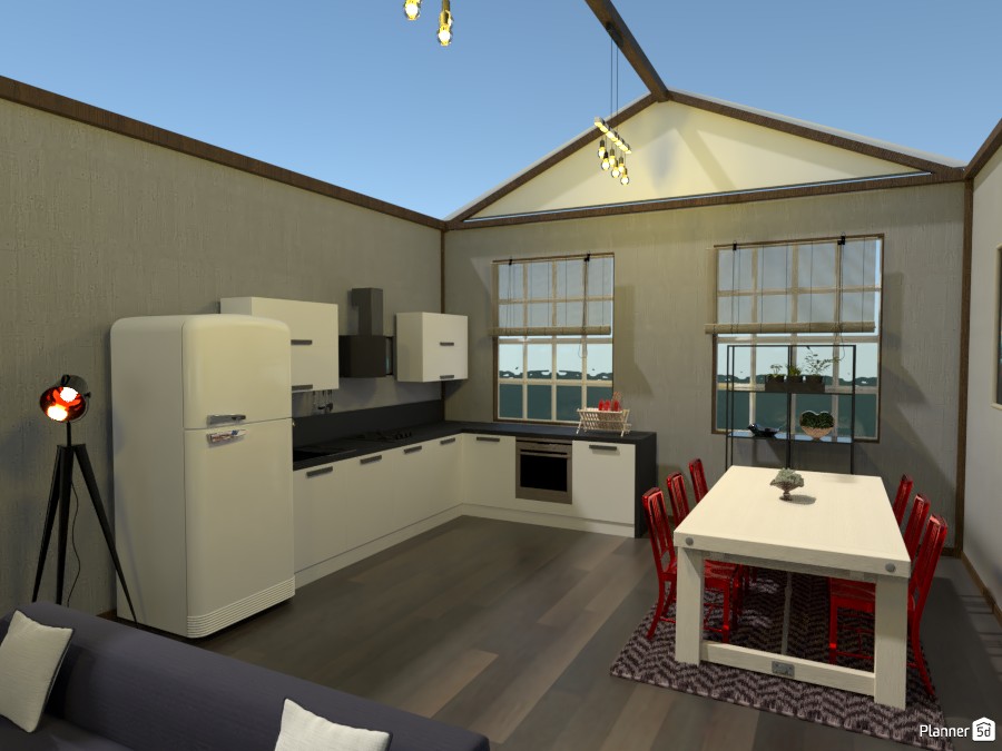 Kitchen & Living Room Interior #3564058 by Megan