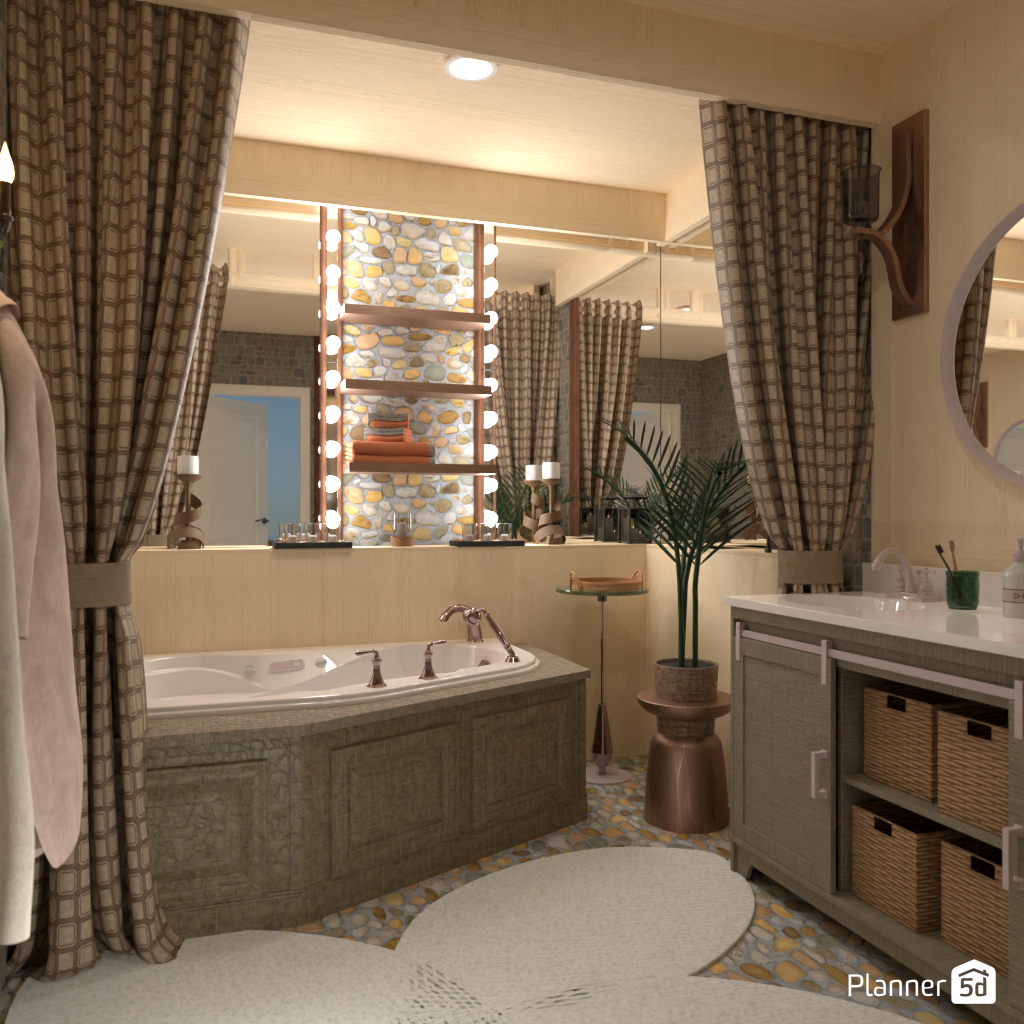 Bath with candles #19252976 by Editors Choice