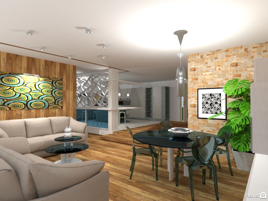 Progetto "Living" N°24 con vista cucina #1378100 by Micaela Maccaferri