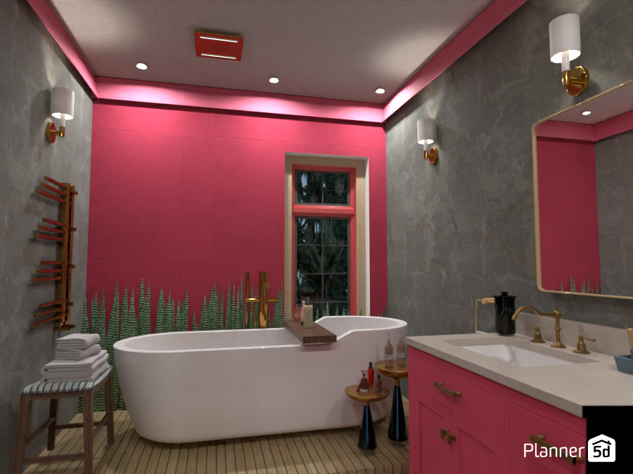 pink bathroom #10497612 by Michel