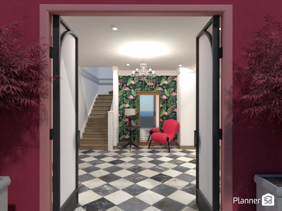 artsy pink house entrance #10491756 by Michel