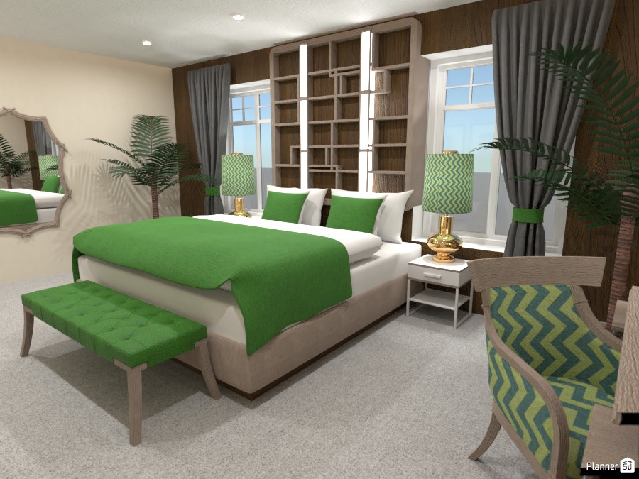 LUXURIOUS BEDROOM WITH GREEN AS ACCENT #4342018 by Didi