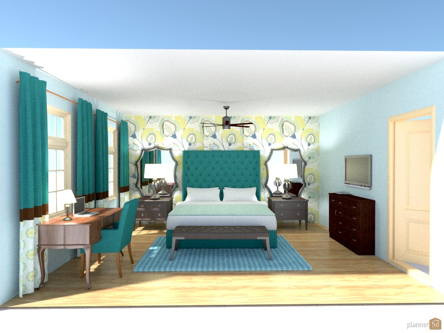 SCopeland Posh Teal Bedroom 903113 by TradEdgeDesign image
