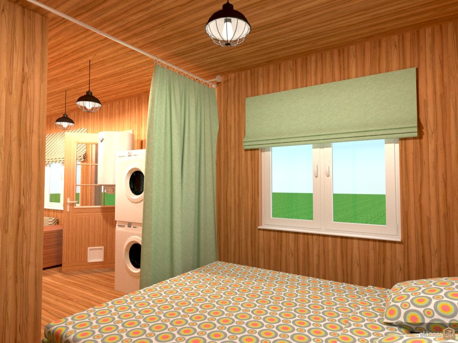 300 sq ft tiny cabin bedroom n laundry #989660 by Joy Suiter