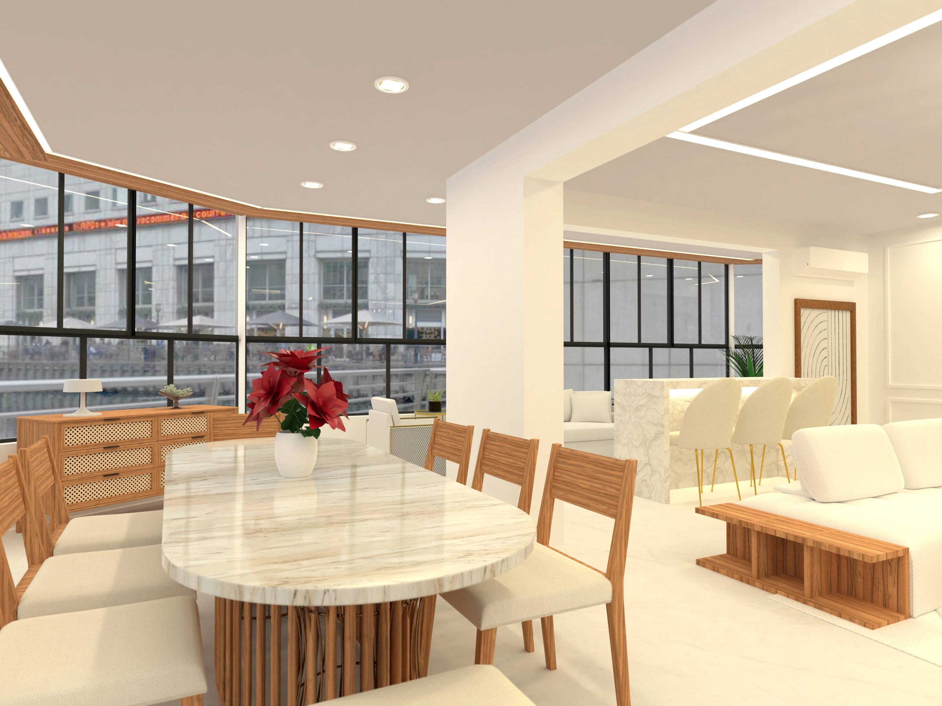 Open-concept Living and Dining Room #3095864 by Helena Dinis Interiores