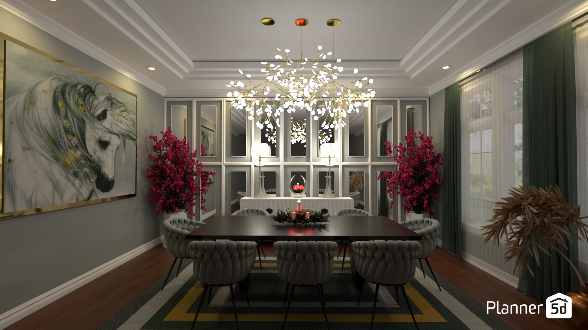 Salón con paredes en espejos #19120308 by MariaCris