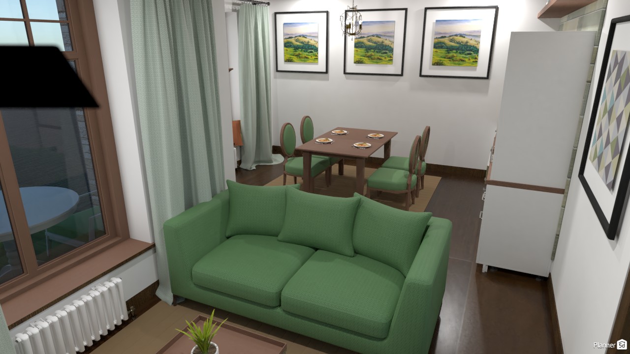 Cocina y sala de estar. D. #3712505 by Hall Pat